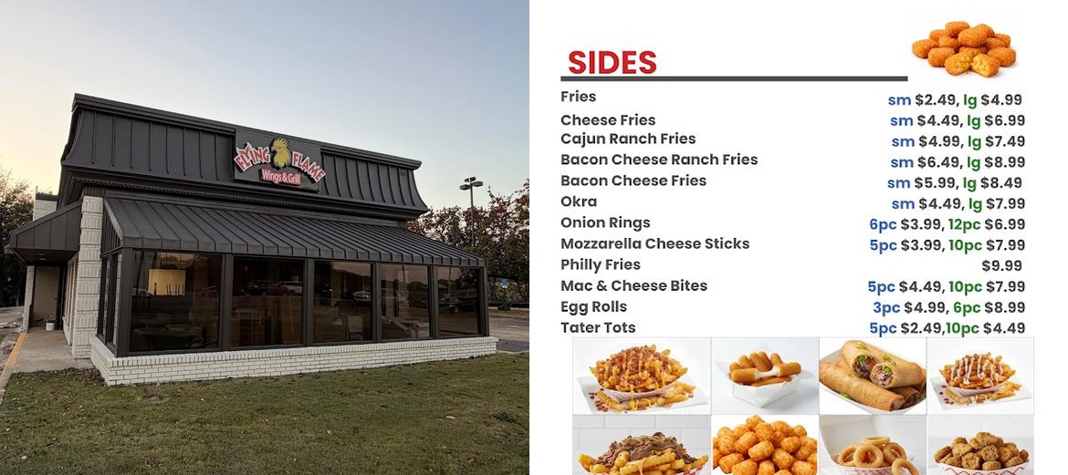 Flying Flame Wings & Grill Menu