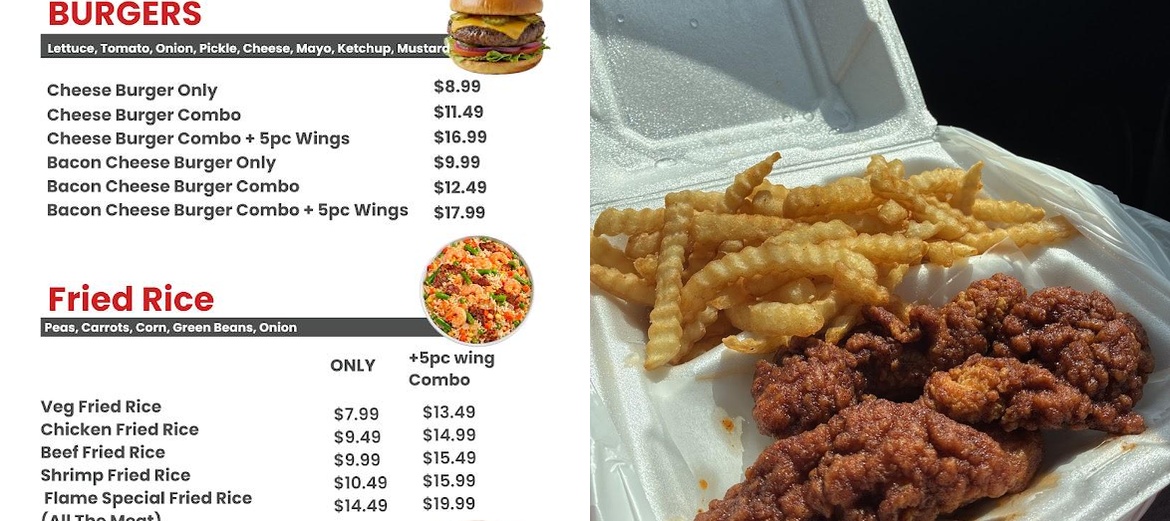 Flying Flame Wings & Grill Menu